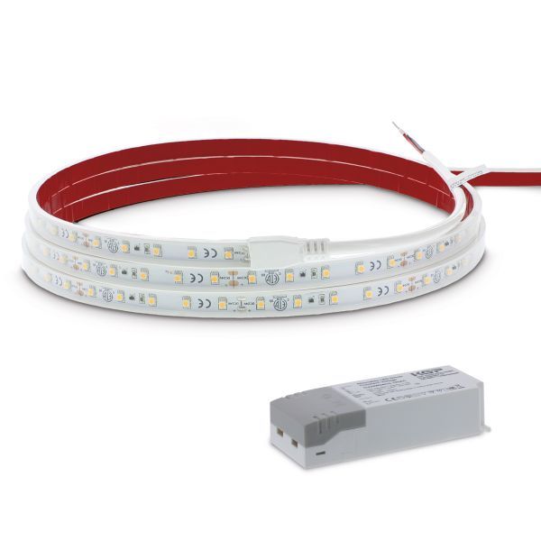 Bright ledstrip IP67, 4.8W p/m, 3000K, 3 meter, incl. driver