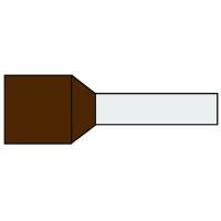Klemko geïsoleerde adereindhuls 25 mm² afwijkende kleur bruin penlengte 22mm 50 stuks | 726104
