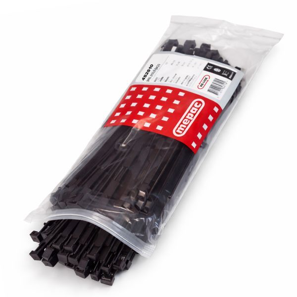 Mepac bundelband herbruikbaar eco 250 x 7,5mm zwart 100 stuks | 452510
