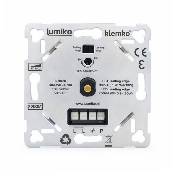 Lumiko Led dimmer voor groot vermogen fase aan- en afsnijding 3-700W | 891028