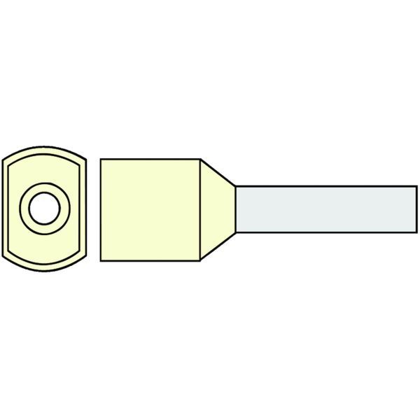 Klemko geïsoleerde twin adereindhuls 10 mm² afwijkende kleur ivoor penlengte 14mm 100 stuks | 726555