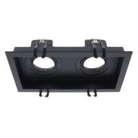 Rechthoekig 2-voudig verzonken armatuur voor Lumiko modulair, zwart