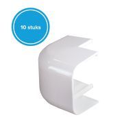 Ronde buitenbocht 125x75mm, wit, 10 stuks zonder folie