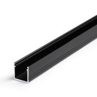 Profiel 10 opbouw 1 meter zwart geschikt voor cob ledstrips van 8mm voor een homogeen lichtbeeld