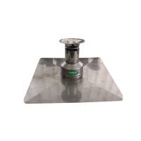 Dakkap HR Waterdicht COMPLEET RVS D80mm met Dakplaat groot vierkant