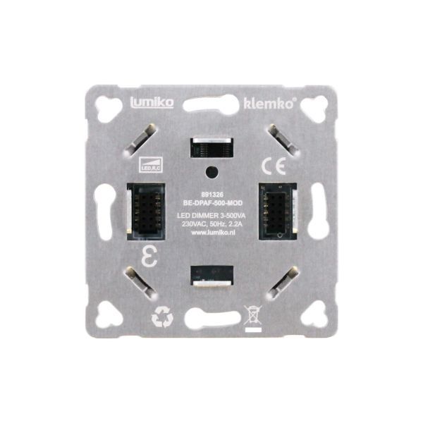 Lumiko Modulaire 2-draads fase-afsnijding (RC) inbouw dimmer 3 - 500VA | 891326