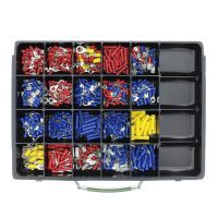 Klemko assortiment geïsoleerde kabelschoenen in metalen kist PVC | 910008