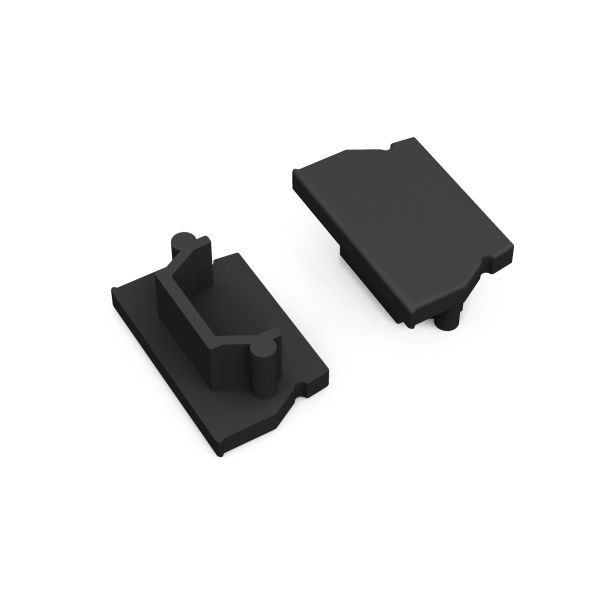 Eindkap voor Profiel 12 opbouw zwart (2 stuks)