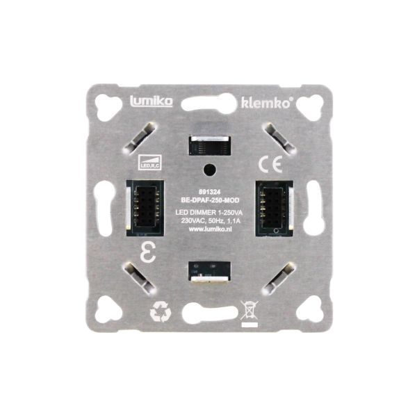 Lumiko Modulaire 2-draads fase-afsnijding (RC) inbouw dimmer 1 - 250VA | 891324