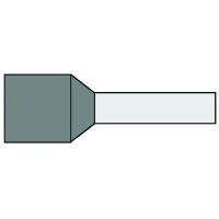 Klemko geïsoleerde adereindhuls 0,75 mm² in DIN kleur grijs penlengte 10mm 500 stuks | 727032
