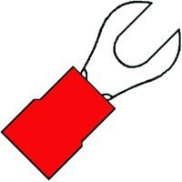 Geïsoleerde 1/2rond Vorkkabelschoen M5 voor draad 0,5-1,5mm²