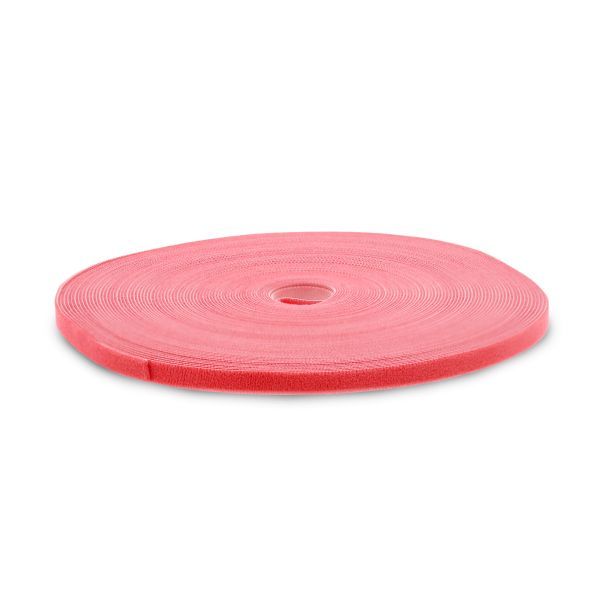 Klittenband tweezijdig extra sterk 10mm rood - rol van 25m