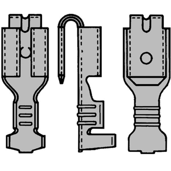 F-krimp Ongeïsoleerde Vlakstekerhuls+tab 6,3x0,8mm voor kabe
