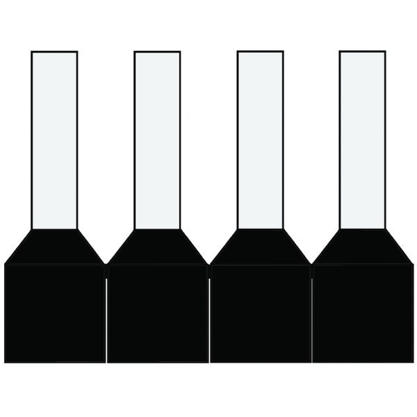 Klemko geïsoleerde adereindhuls zwart 1,5 mm² penlengte 8mm standaard kleur op haspel 1000 stuks | 728230