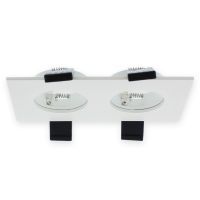 Verona inbouwarmatuur, rechthoek, 2voudig, 80x142mm, wit