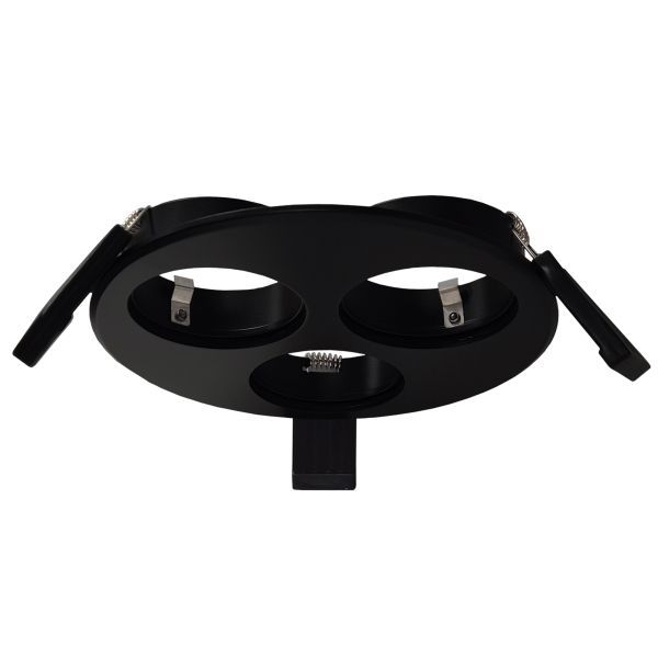 Verona inbouwarmatuur, rond, 3voudig, 120mm, zwart