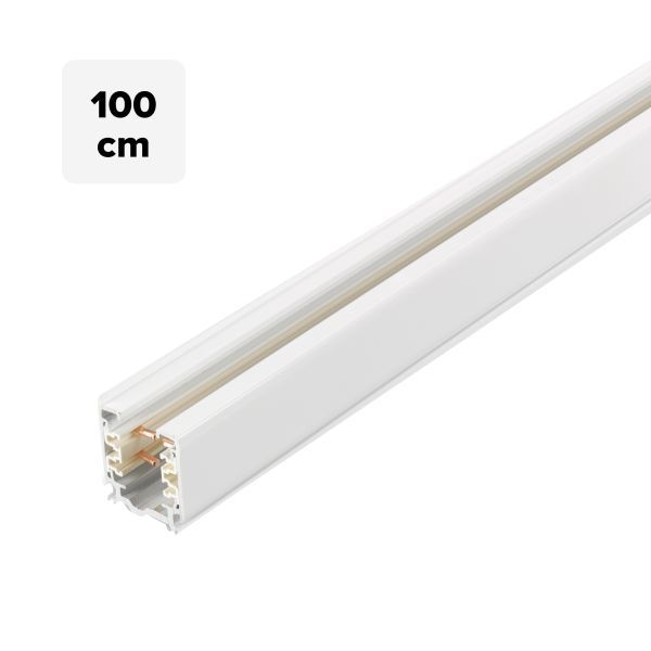 3 fase rails - rail 100cm, wit (RAL9010)
