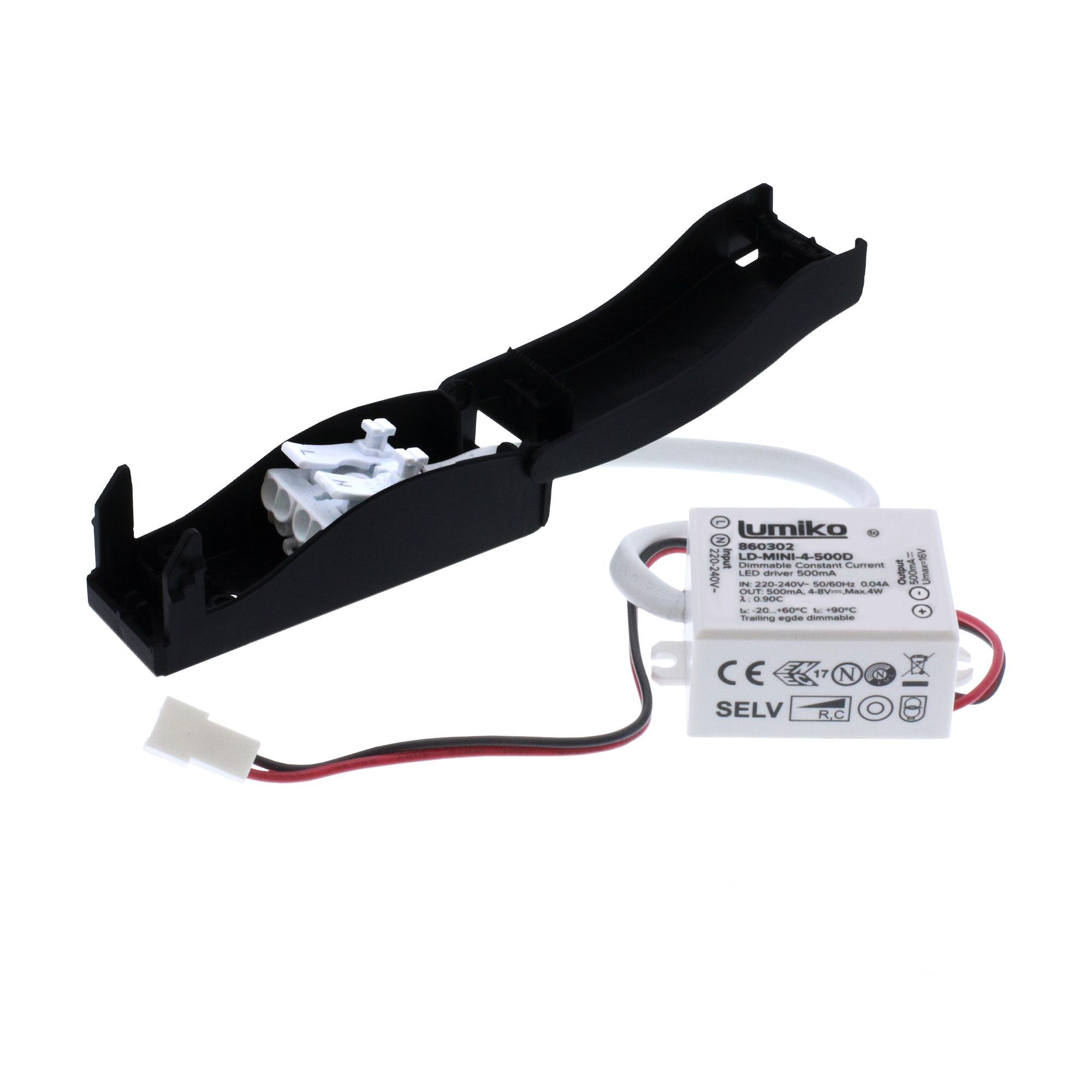 Mini LED driver dimbaar 4W-500mA met aansluitbox | 860302 | Lumiko