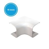 Binnenbocht 125x75mm, wit 10 stuks zonder folie