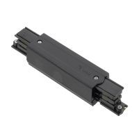 3 fase rails - tussenstuk met fase invoer, zwart, (RAL9005)