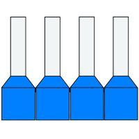 Klemko geïsoleerde adereindhuls op band blauw 0,75 mm² penlengte = 8mm standaard kleur 500 stuks | 728010
