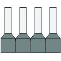 Klemko geïsoleerde adereindhuls grijs 0,75 mm² penlengte 8mm in DIN kleur in dispenser 1000 stuks | 728260