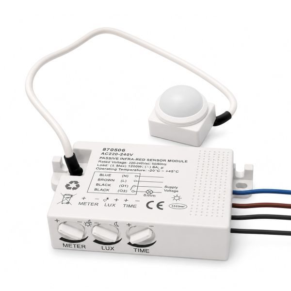 Lumiko bewegingsmelder inbouw universeel PIR  42Vac 1000W 360° ø6M | 870506