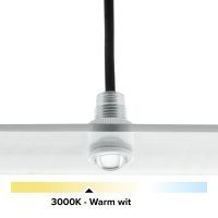 Witte mini LED IP67, 11mm, 0,5W, 3000K, met lens