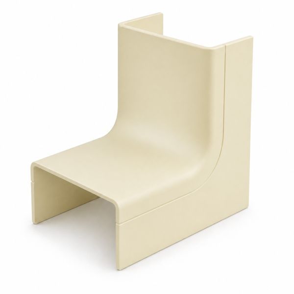 Canalit binnenbocht met bodemstuk voor Systeem25 leidingkoker 25x13mm crème RAL1013 - 2 stuks | 931011
