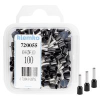 Klemko blister geïsoleerde adereindhulzen 1,5 mm² standaard type zwart penlengte 8mm 100 stuks | 720055