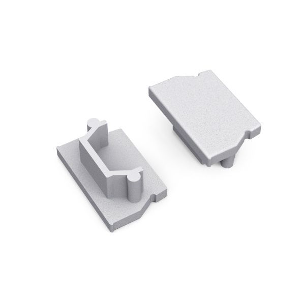 Eindkap voor Profiel 12 opbouw zilvergrijs (2 stuks)