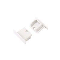 Eindkap voor Profiel 10 inbouw wit, met gat (2 stuks)