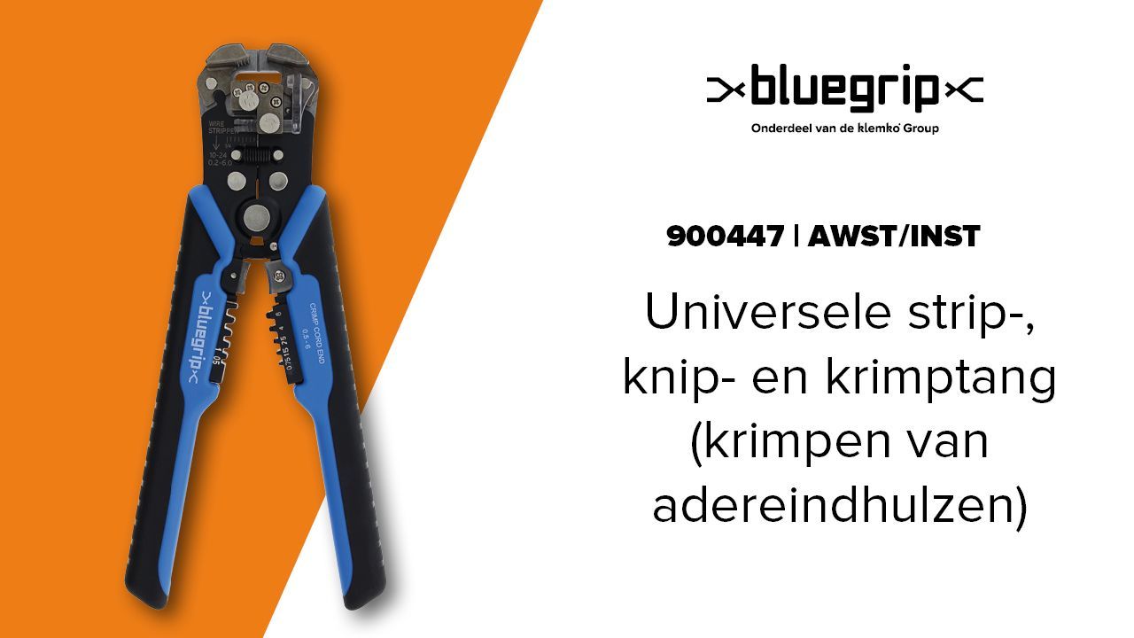 Universele strip-, knip- en krimptang gebruiken - 900447 | Voor adereindhulzen en installatieklussen