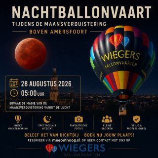 Nachtballonvaart tijdens maansverduistering