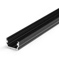 Profiel 12 opbouw 2 meter zwart geschikt voor cob ledstrips van max 12mm voor een homogeen lichtbeeld