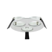 Verona inbouwarmatuur, rond, 3voudig, 200mm, aluminium