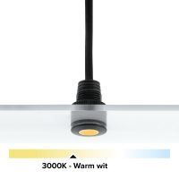 Zwarte mini LED IP67, 11mm, 0,5W, 3000K, zonder lens