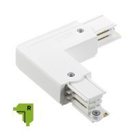 3 fase rails - L connector, wit (RAL 9010), Rechts