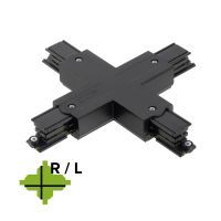 3 fase rails - X connector, zwart (RAL9005)