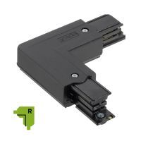 3 fase rails - L connector, zwart (RAL9005), Rechts
