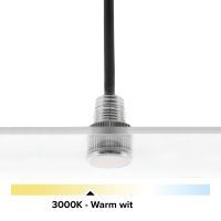 Zilveren mini LED IP67, 11mm, 0,5W, 3000K, zonder lens