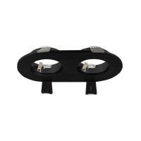 Verona inbouwarmatuur, ovaal, 2voudig, 80x142mm, zwart