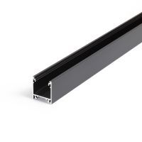 Profiel 20, opbouw, zwart, 2 meter