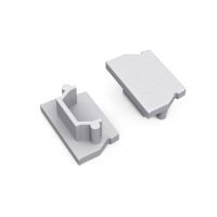Eindkap voor Profiel 12 opbouw zilvergrijs (2 stuks)