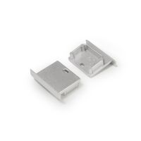 Eindkap voor Profiel 20 inbouw, met gat, zilvergrijs