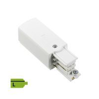 3 fase rails - connector met fase invoer wit (RAL9010), Links