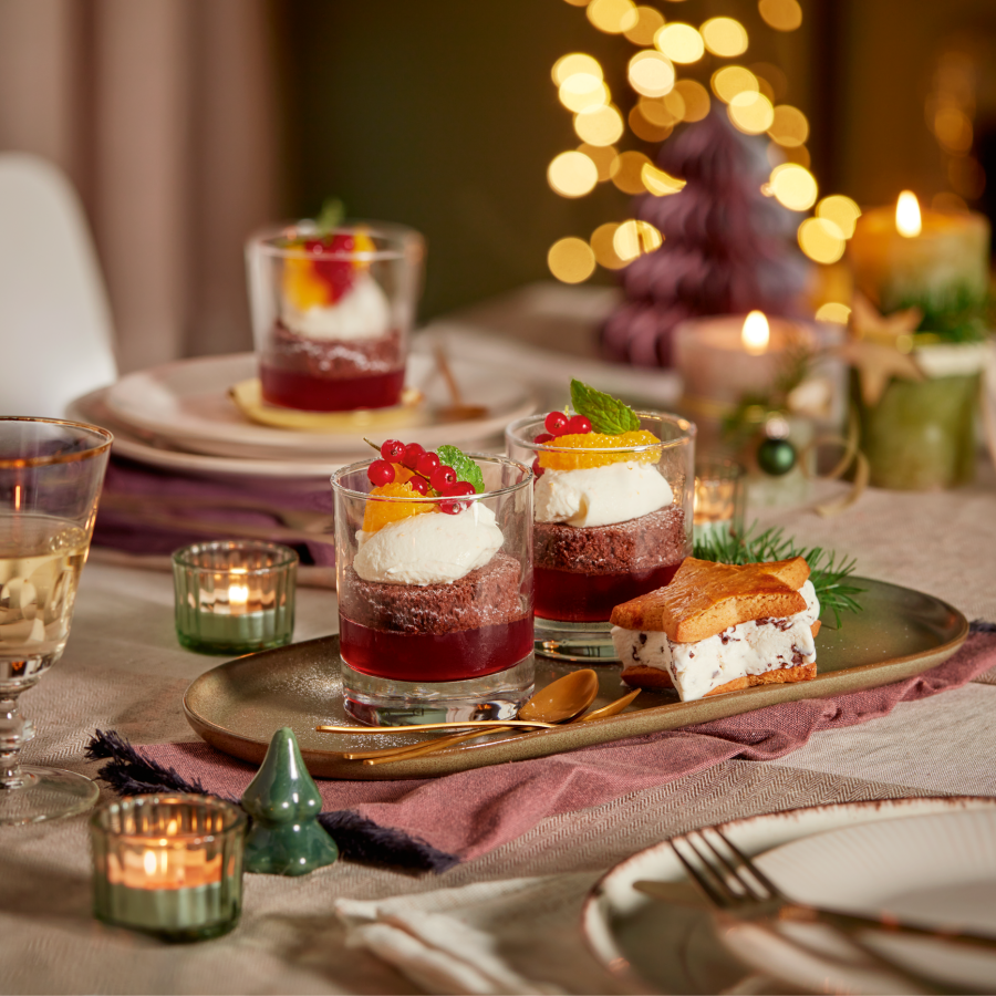 Trifle met chocoladecake, mascarpone en sinaasappel 
