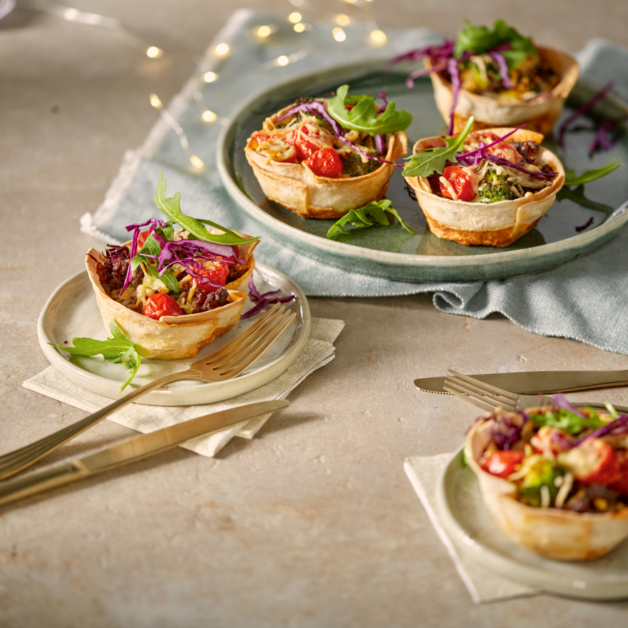 Tortilla-miniquiches met broccoli en cherrytomaat 