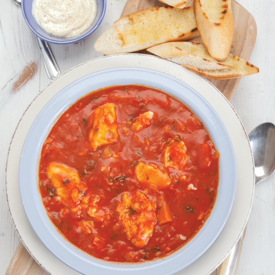 Maaltijdsoep met kabeljauw 