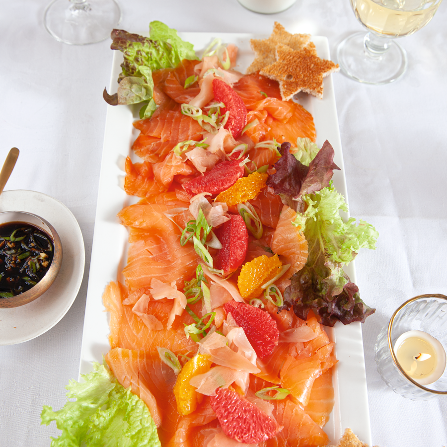 Gerookte zalm met citrusfruit